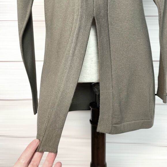 SHIRIN Scotland Cashmere Silk Tunic Long Sweater Gray Lightweight Split Front S - Picture 7 of 12